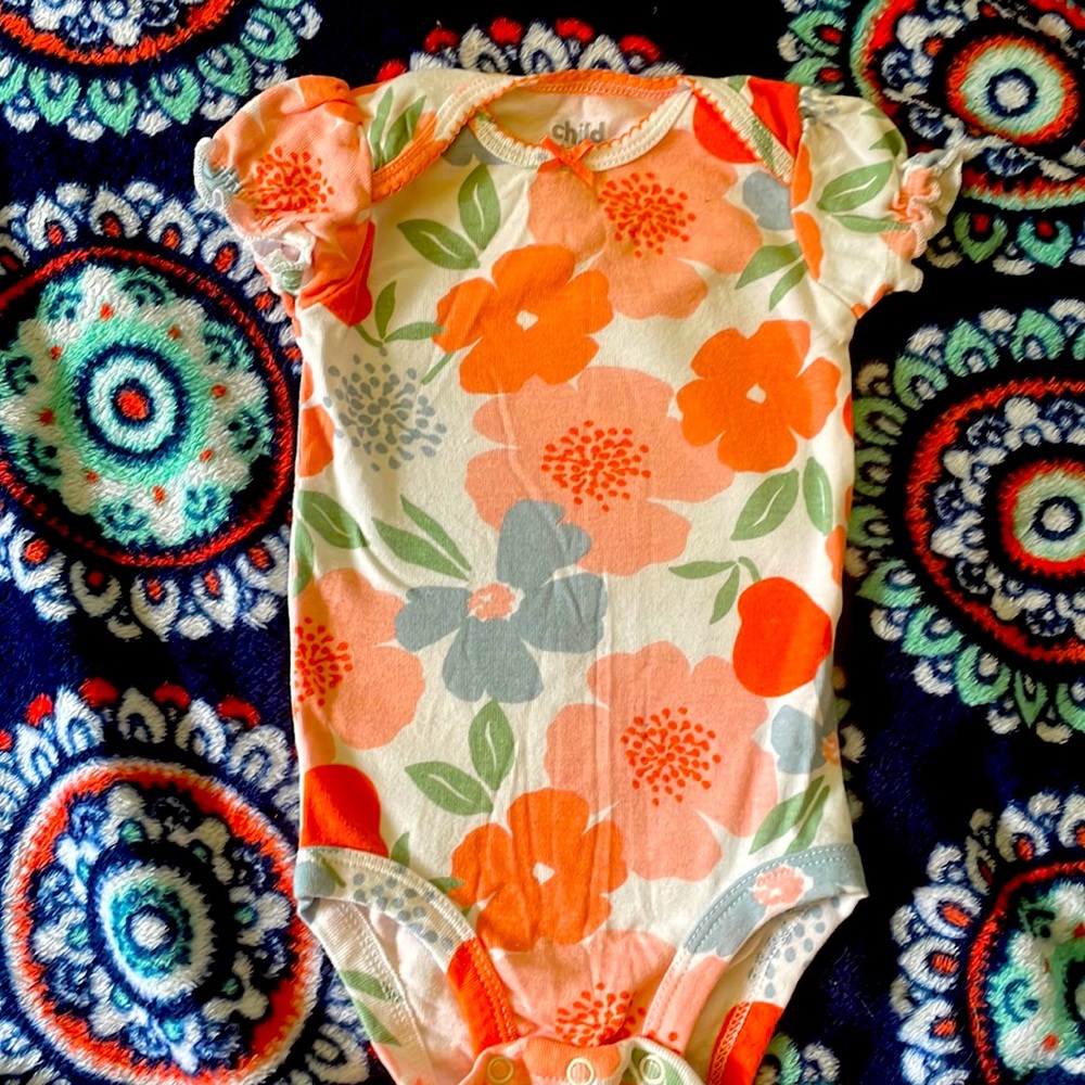 Child of mine floral onesie